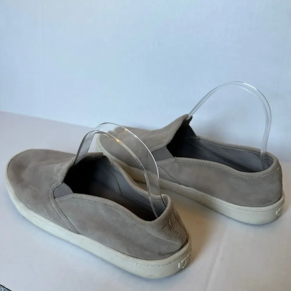 Tory Burch Women Gray Travel Round Toe Slip On Low Top Suede Sneakers Size 9